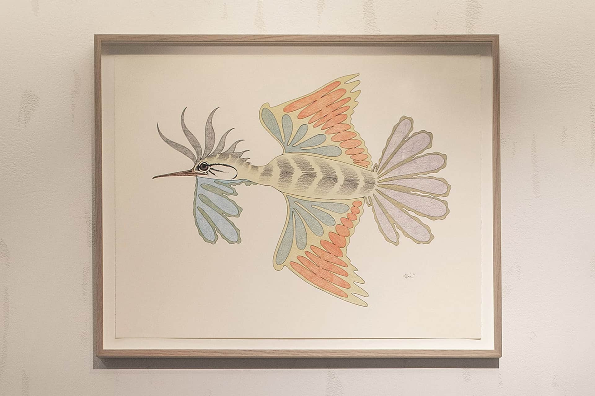 Aoudla Pudlat, Untitled 055-2705, 510×660mm / 20×26in coloured pencil, ink, graphite as seen at Canada Goose, South Coast Plaza, Los Angeles, USA